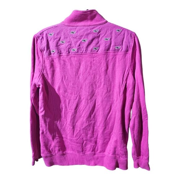 VINEYARD VINES Hot Pink and Navy 3/4 Zip Pullover Sweatshirt - Size Medium - Picture 2 of 8